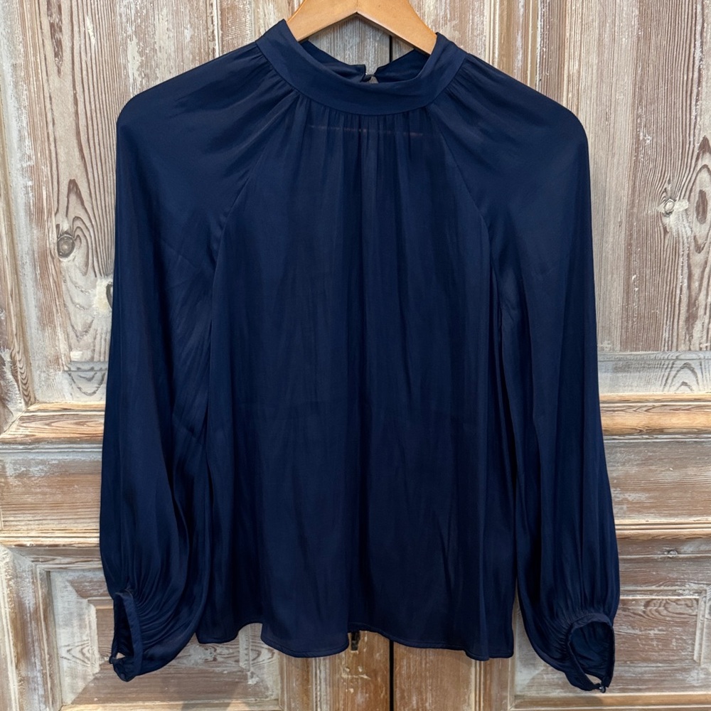 Elegant Navy Blue Women's Top